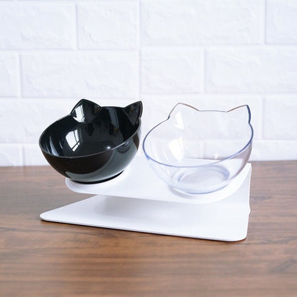 Cat Double Bowl Cat Food Bowl Protects Cervical Vertebra